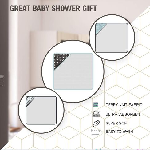 مجموعة مناشف حمام للأطفال بغطاء للرأس مكونة من 3 قطع من MODERN BABY لحديثي الولادة والرضع والأطفال الصغار، ومناشف بغطاء للرأس للأولاد والبنات in Saudi Arabia
