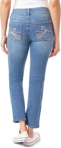 WallFlower Women's Luscious Curvy Straight 29" Mid-Rise Insta Stretch Juniors Jeans in Kuwait