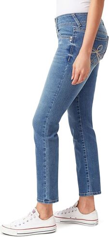 WallFlower Women's Luscious Curvy Straight 29" Mid-Rise Insta Stretch Juniors Jeans in Kuwait