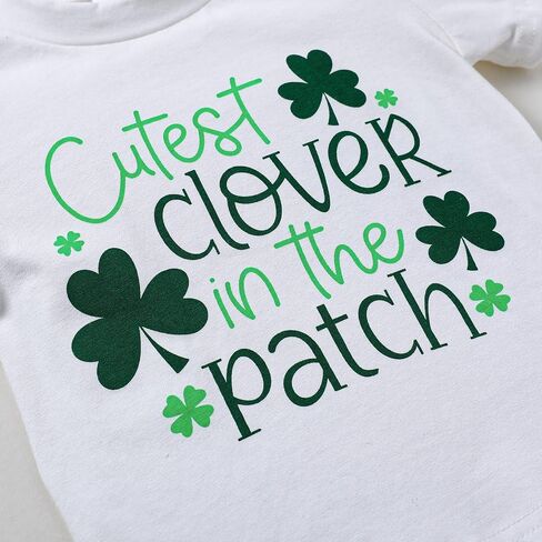 St Patricks Day Toddlers Baby Girl Outfit Lucky Short Sleeves Tutu Skirt Clothes Set in Saudi Arabia
