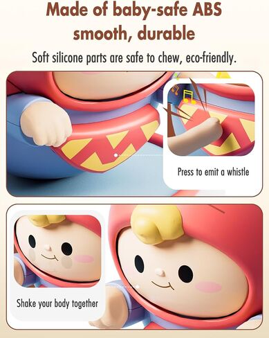 Baby Roly-Poly Toy,Wobble Toy for Boy Gir,Crawling,Tummy Time,Sensory & Musical,Baby Essentials for Travel, Gifts for 18+ Month Toddler in Saudi Arabia