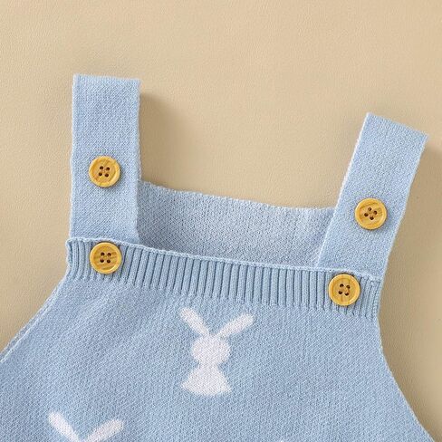 Baby Girl Boy Easter Bunny Romper Sleeveless Knitted Bodysuit Jumpsuit My 1st Easter Outfit Cute Summer Clothes in Saudi Arabia