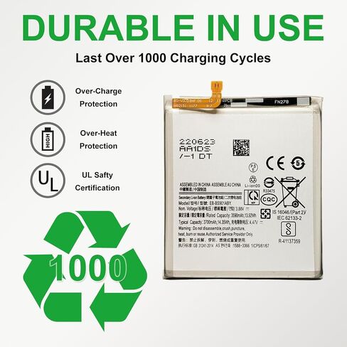 New Upgraded Battery for Galaxy S22 Plus, EB-BS906ABY Replacement Battery Compatible with Samsung Galaxy S22 Plus, with Repair Tools & Instruction in Kuwait