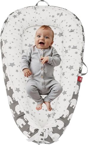 Baby Lounger, Infant Lounger for Newborn, Baby Nest Lounger, Portable Baby Bed, Co Sleeper Bassinet, Baby Girl Boy Shower Gift Essentials, Soft Breathable Baby Floor Seat Lounger (Grey) in Saudi Arabia