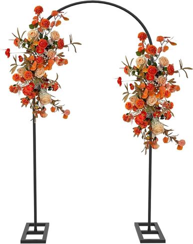 Queension Arch Backdrop Stand 6FT, Metal Wedding Arch Stand with Base,Balck | Balloon Arched Backdrop Frame for Birthday Party Baby Shower Celebration Decorations in Saudi Arabia