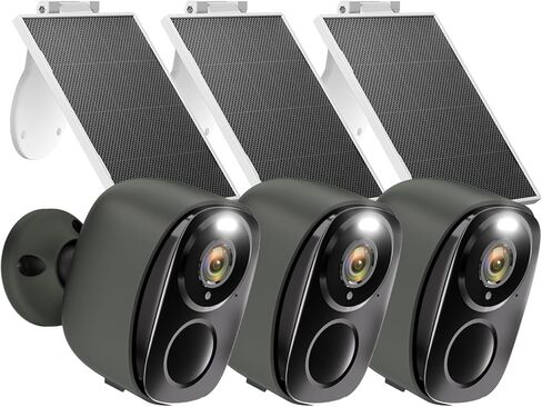 4 عبوات من كاميرات المراقبة الشمسية اللاسلكية في الهواء الطلق، كاميرات خارجية لأمن المنزل، كاميرا منزلية مع إنذار كشف الحركة، رؤية ليلية ملونة، صوت ثنائي الاتجاه مقاوم للماء، IP65 SD/Cloud in Kuwait