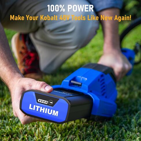40V Max Replacement for Kobalt 40v Battery 4.0ah KB2540C-06 Lithium Ion Battery KB-540-06 KB440-06‎ KB240-06 KB2540C-06 KB640-03 Cordless Power Tool in Saudi Arabia