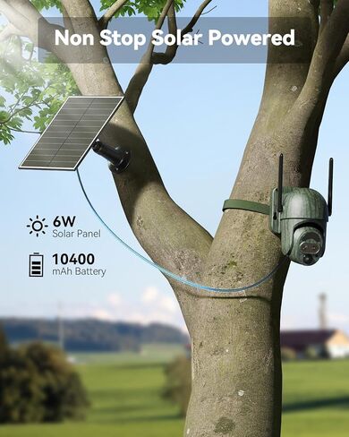SEHMUA Cellular Trail Cameras, 4G LTE Cellular Security Camera with 12X Hybrid Zoom 2K 360° View Live Video, Unlimited Data Plan Game Camera No Glow IR Auto Tracking, Solar Powered, Motion Activate in Kuwait