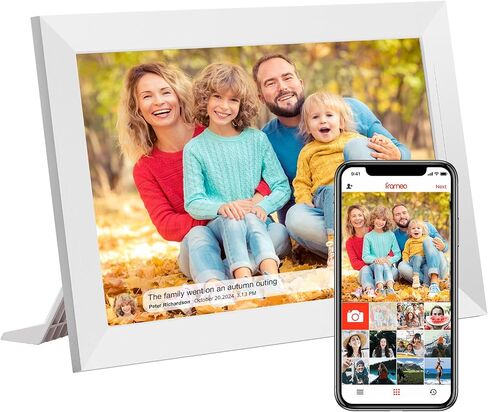 10.1'' Smart Digital Photo Frame, 1280x800 HD Touch Screen, Electronic Picture Frame,Auto-Rotate, Slideshow, Easy App Setup, Instantly Share Photos & Videos Anytime Anywhere (White) in Saudi Arabia