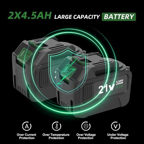 Prostormer 800N.m(580Ft-lbs) Cordless Impact Wrench, 1/2" Brushless High Torque Impact Gun Kit for Car Home, 2x4.5Ah Rechargable Batteries, Charger & 8 Sockets in Kuwait