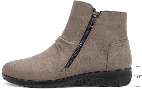 Women's Ankle Boots Comfortable Round Toe Low Heel Anti-slip Zipper Booties in Saudi Arabia