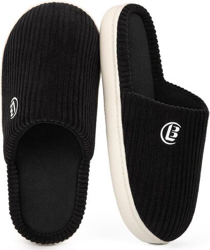 LongBay Women's Corduroy Slippers Cozy Memory Foam Slip On House Shose Indoor Outdoor in Kuwait