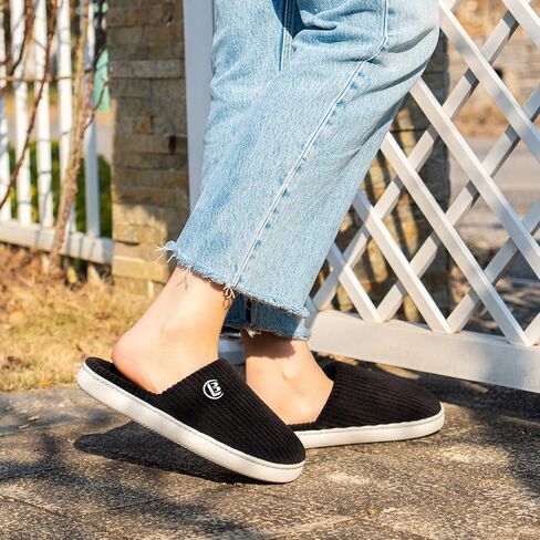 LongBay Women's Corduroy Slippers Cozy Memory Foam Slip On House Shose Indoor Outdoor in Kuwait
