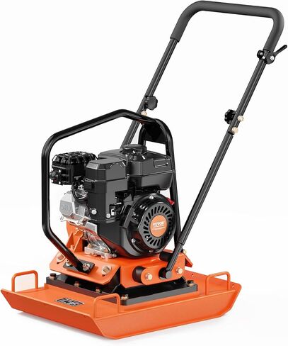 VEVOR Plate Compactor, 7.0 HP Gas Engine, 4451.22 lbf Vibration Compaction Force, 432 sq. in Plate, 5400 RPM Power Tamper, Ground Compactor Rammer for Dirt, Gravel, Asphalt, Foundation, EPA Compliant in Kuwait