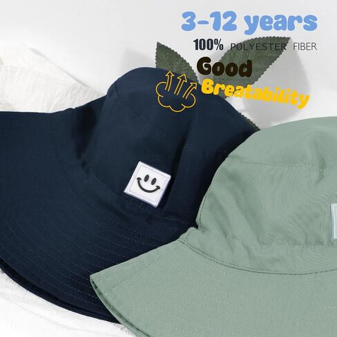 Kids Sun Hat Smile Face Ducket Hat for Toddler Girls Boy in Kuwait