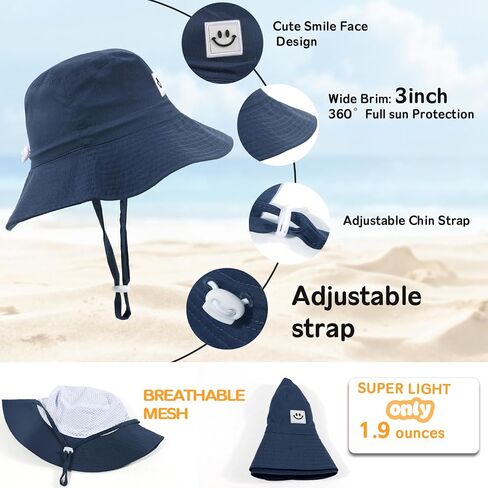 Kids Sun Hat Smile Face Ducket Hat for Toddler Girls Boy in Kuwait