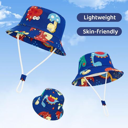 Durio 2-Pack Toddler Bucket Hat with Adjustable Chin Strap UPF 50+ Sun Protection Hat for Baby Toddler Sun Hat for Boys Girls in Saudi Arabia