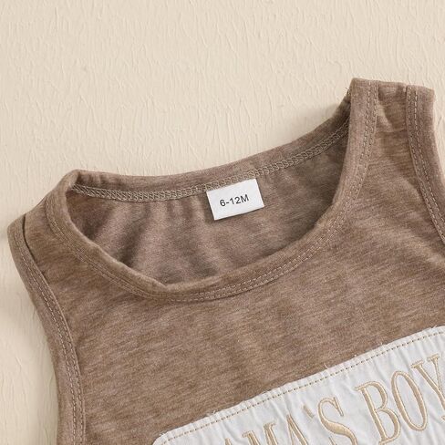 Toddler Baby Boy Summer Clothes Funny Letter Tank Top Sleeveless Shirt And Shorts Set 2 Piece Infant Boy Outfit in Kuwait