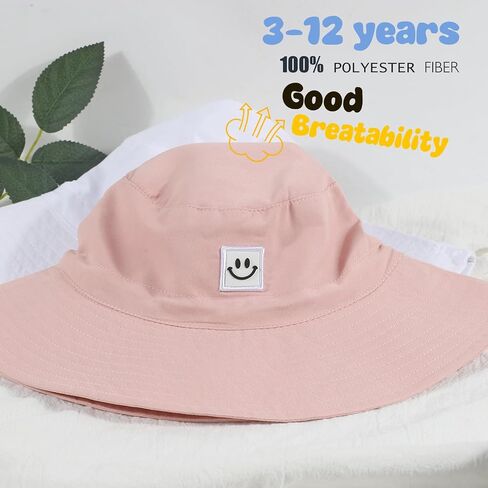 Kids Sun Hat Smile Face Ducket Hat for Toddler Girls Boy in Kuwait