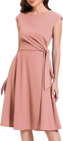 Bbonlinedress Vintage Cocktail Dress for Women Wedding Guest Formal Midi Plus Size Homecoming Party Dress Navy 2XL in Saudi Arabia