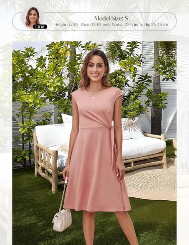 Bbonlinedress Vintage Cocktail Dress for Women Wedding Guest Formal Midi Plus Size Homecoming Party Dress Navy 2XL in Saudi Arabia
