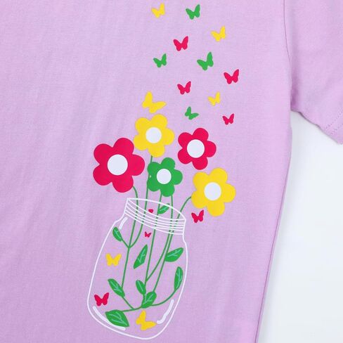 HILEELANG Girl Short Sleeve Tees Easter Graphic Cotton Summer T-Shirts 3Packs in Kuwait