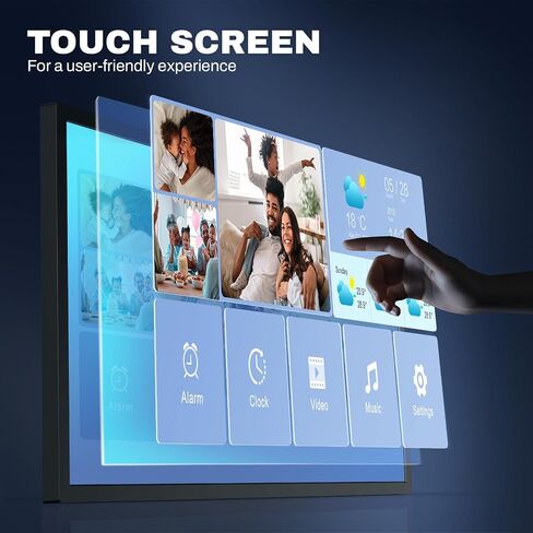 Frameo 8 Inch smart WiFi Digital Photo Frame with 1280x800 HD IPS Touchscreen, Frameo Digital Frame WiFi 16GB, Wall Mountable, Share Photo/Video via Apps, Email, Support USB/Mirco SD, Black in Saudi Arabia