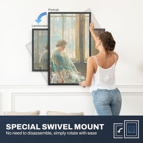Frameo 8 Inch smart WiFi Digital Photo Frame with 1280x800 HD IPS Touchscreen, Frameo Digital Frame WiFi 16GB, Wall Mountable, Share Photo/Video via Apps, Email, Support USB/Mirco SD, Black in Saudi Arabia