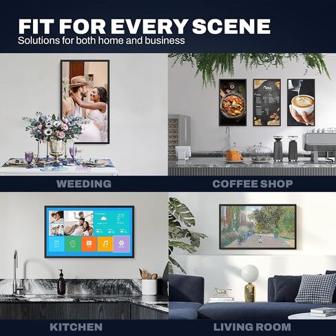 Frameo 8 Inch smart WiFi Digital Photo Frame with 1280x800 HD IPS Touchscreen, Frameo Digital Frame WiFi 16GB, Wall Mountable, Share Photo/Video via Apps, Email, Support USB/Mirco SD, Black in Saudi Arabia