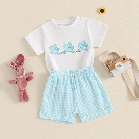 Kids Toddler Boy Easter Outfits I am Just Here for the Snacks Shirt Shorts Set Summer Baby Clothes 12M-6T in Saudi Arabia