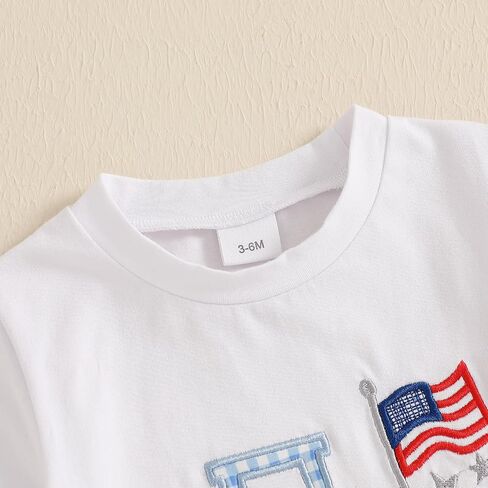 Socutebabe 4th Of July Baby Boy Girl Outfit Toddler Truck Flag T Shirt Top Shorts Fourth Of July Outfits Cute Summer Clothes in Saudi Arabia