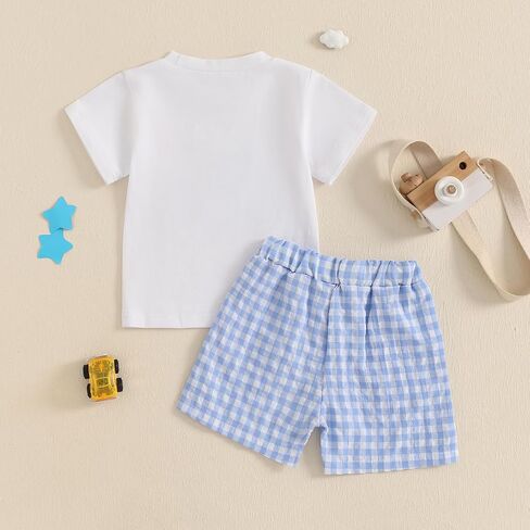 Socutebabe 4th Of July Baby Boy Girl Outfit Toddler Truck Flag T Shirt Top Shorts Fourth Of July Outfits Cute Summer Clothes in Saudi Arabia