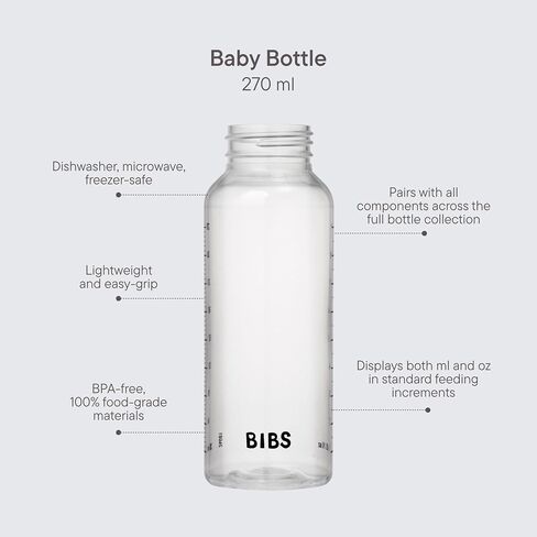 Bibs Baby Bottle 9 oz / 270 ml - BPA-Free, Dishwasher Safe - Compatible Bottle Sets (Sold Separately) in Saudi Arabia