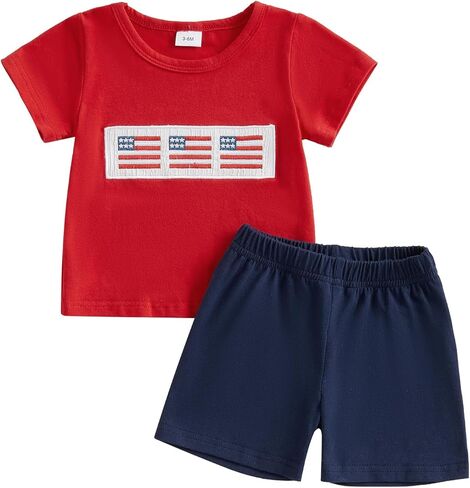 MAYUMMPY Baby Girl Boy Fourth of July Clothes Toddler Kids 4th of July Outfits Baby American Flag Memorial Day Outfit in Kuwait
