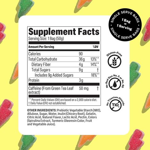 Tandy Stress Heads GABA Amino Acids Gummies I Perfectly Sour Fruit Faves Flavor Gummies Helps Support Stress Relief I Gluten-Free Fast-Acting Dietary Supplement Gummy I 6-Pack in Saudi Arabia