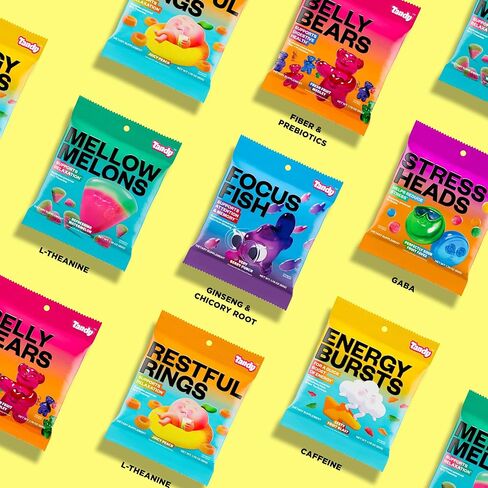 Tandy Stress Heads GABA Amino Acids Gummies I Perfectly Sour Fruit Faves Flavor Gummies Helps Support Stress Relief I Gluten-Free Fast-Acting Dietary Supplement Gummy I 6-Pack in Saudi Arabia