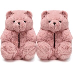 Women's Teddy Bear Slippers,Mom Gift Slippers,Cozy Women Fuzzy Indoor House Shoes,Fun Costume for Adults,Cute Animal Slides for Women Birthday Valentine's Gift Ideas