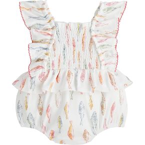 Mud Pie baby-girls Children's Girl Fish Smocked Bubble