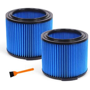 VF7000 Replacement Vacuum Filter 2 Pack, Fit for Wet/Dry 5-20 Gallon Rid-gid Foam Wet Vacuum, Ri-gid Shop Vac Filters Compatible with Husky 6-9 Gallon Vacuum Cleaner with 1pc Brush
