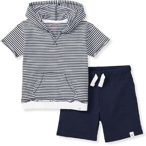 Burt's Bees Baby Baby Boys' Shirt and Pant Set, Top & Bottom Outfit Bundle, 100% Organic Cotton