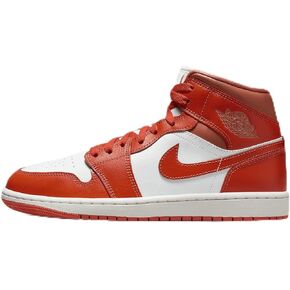 Nike Air Jordan 1 Mid Women's Shoes (BQ6472-108, Summit White/Amber Brown/Cosmic Clay) Size 6