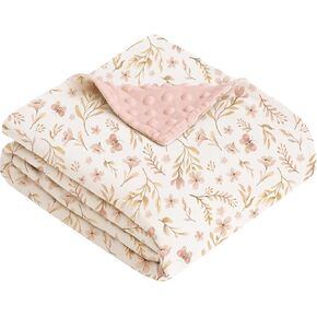konssy baby blanket 30 × 40 بوصة ، نسيج ناعم قابل للانعكاس ونسيج منقط منكي ، مثالي للتسويع ، العرب