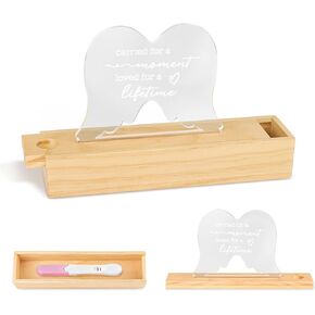 Miscarriage Gifts for Mothers, Wooden Slip-Top Pregnancy Test Keepsake Box for Baby Loss with Angel Wings Acrylic Ornament, Comfort Sympathy Bereavement Memorial Gift for Parents, Mom and Dad