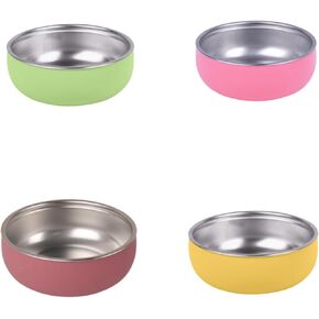 4 Pack 304 Stainless Steel Baby Bowls with Suction & Removable Non-Slip Silicone Shell, Anti-Scald Snack Bowls for Toddlers & Kids Feeding – BPA-Free, Easy to Clean (4 Colors)