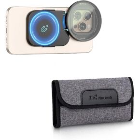 JJC 4 Pockets Filter Case for Filter Up to 58mm + 67mm Phone Lens Filter Adapter
