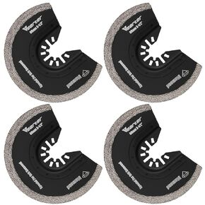 Diamond Oscillating Saw Blades 4PCS, 3'' Universal Multitool Blades for Grit Grout Removal, Quick Release Multi Tool Kit for Tile, Air Brick, Cement, Concrete, Masonry