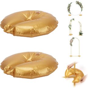 2 Pieces Golden Water Bag for Arch Stands Base, Heavy Weight Water Bag for Wedding Birthday Party Arch Backdrop Stand, Metal Arch Frame Base, Thickened Water Fillable Base