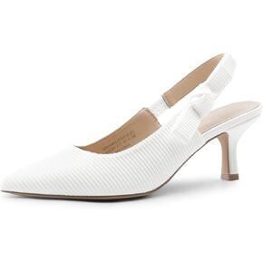 DREAM PAIRS Women's Kitten Heels Slingback Closed Toe Low Pumps Dress Bridal Elegant Wedding Casual Shoes