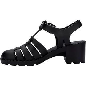 Melissa Possession Heel Fashion Sandals for Women - Iconic Fisherman Style with Medium Block Heel - Adjustable Buckle for Comfort - 100% PVC Upper/Insole/Sole - Bubblegum Scent