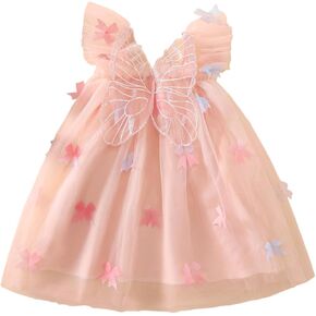Newborn Baby Girls Clothes Flower Butterfly Embroidery Sleeveless Romper Tulle Mesh Adorable Princess Dress Toddler Bodysuit